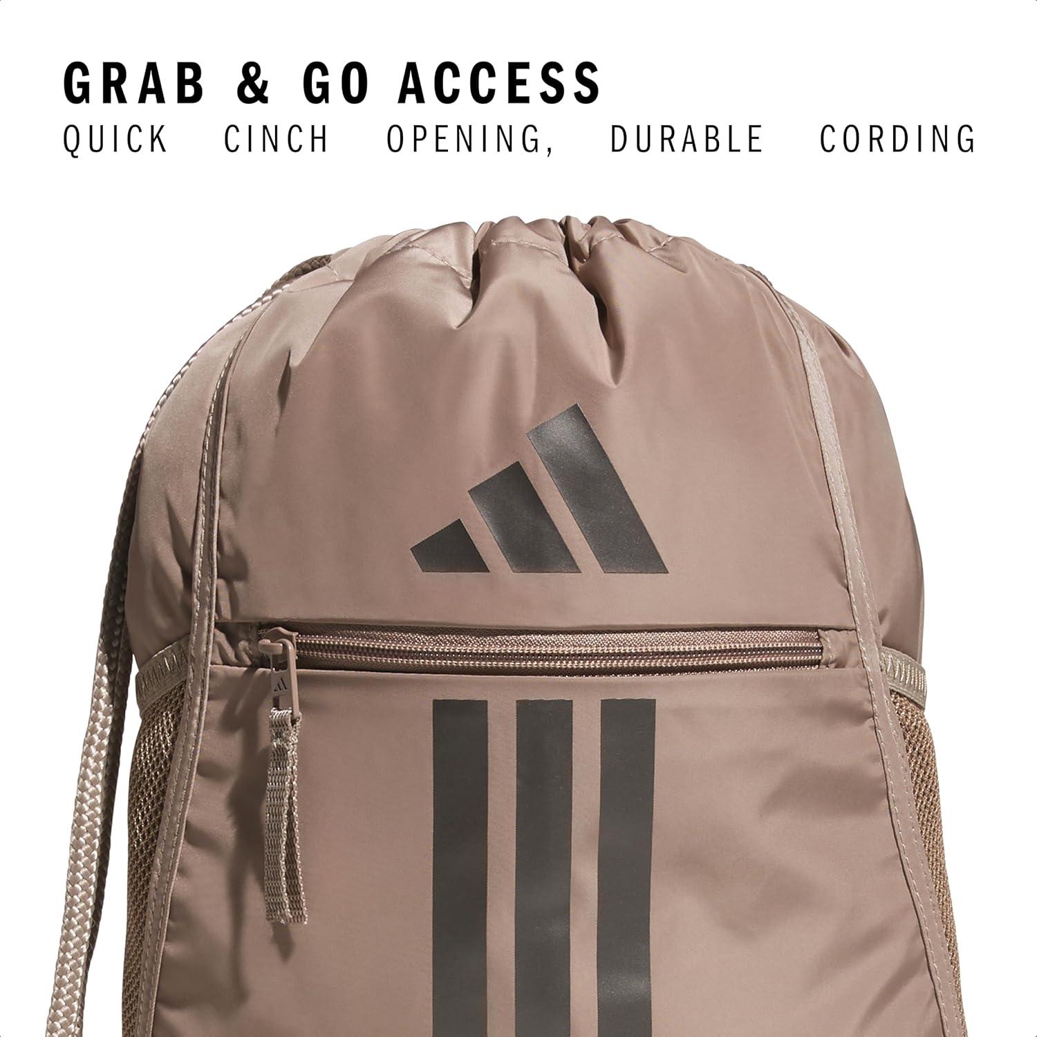 imageadidas Alliance Sackpack Drawstring Backpack Small Bag for Men and Women3Chalky BrownGunmetal