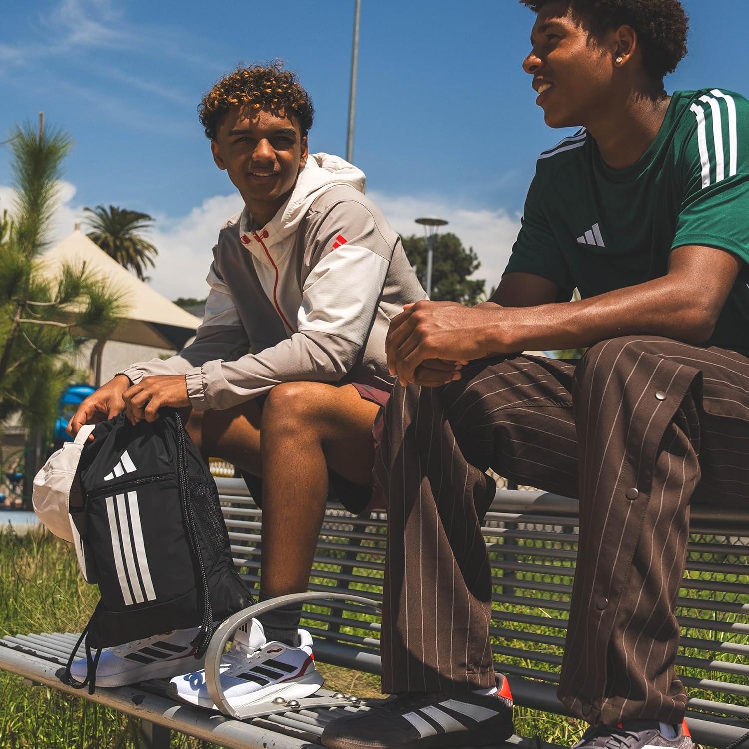 imageadidas Alliance Sackpack Drawstring Backpack Small Bag for Men and Women3Ray BlueWhite