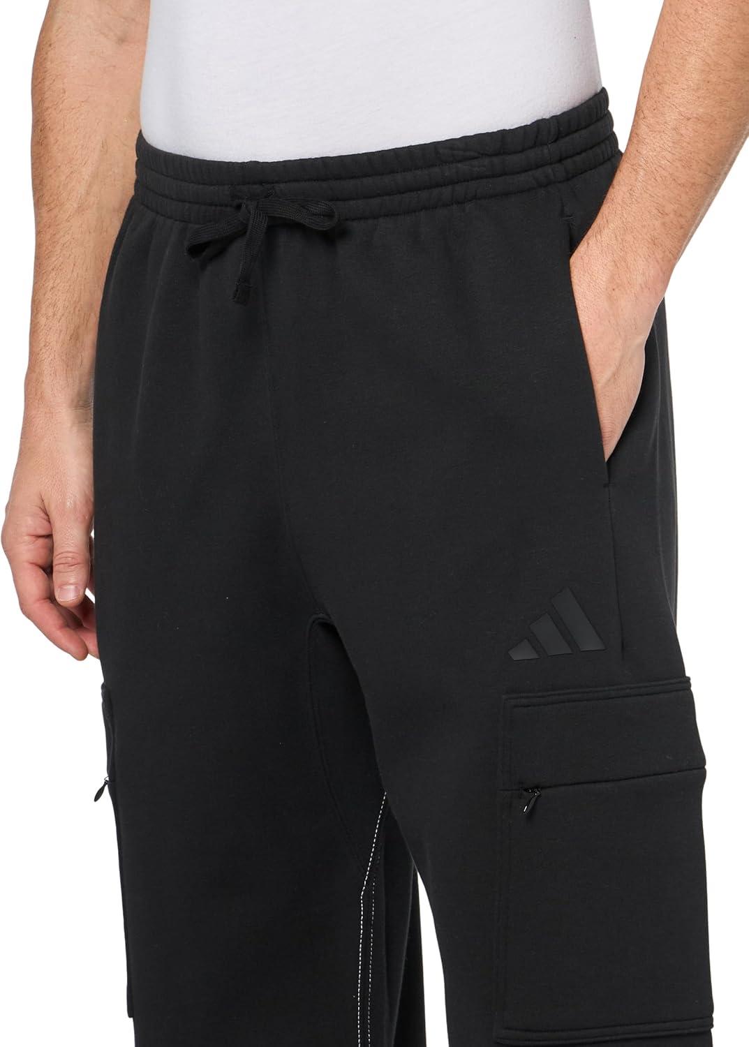 imageadidas Mens All SZN Fleece Graphic Loose Cargo PantsBlackBlack