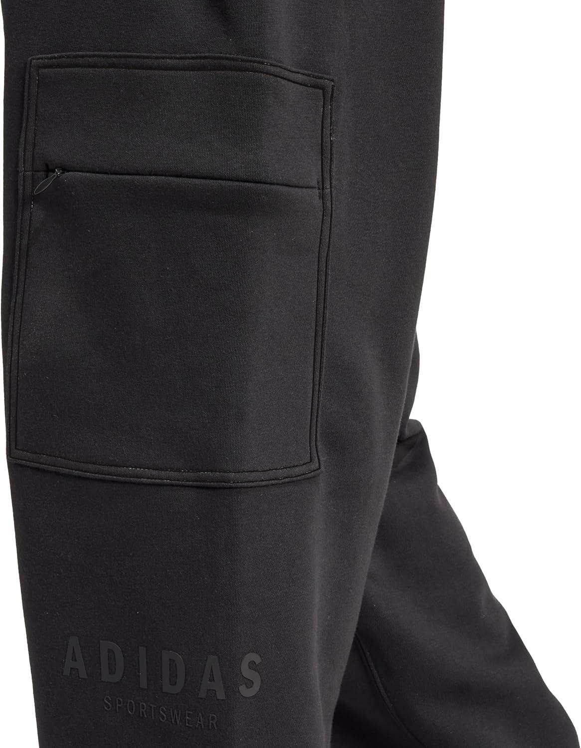 imageadidas Mens All SZN Fleece Graphic Loose Cargo PantsBlackBlack