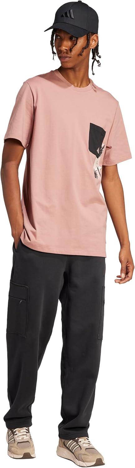 imageadidas Mens All SZN Fleece Graphic Loose Cargo PantsBlackBlack