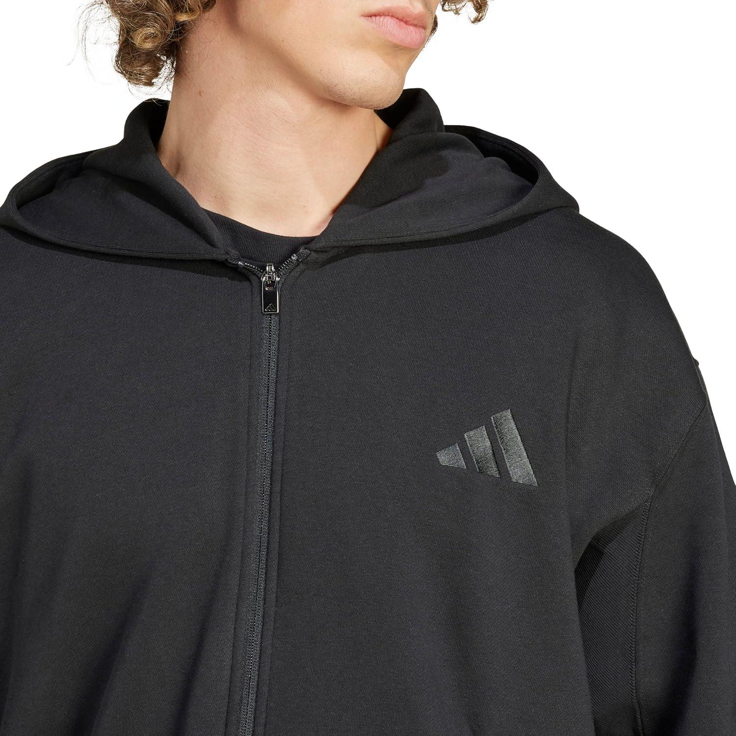 imageadidas Mens All Szn Fleece FullZip Hoodie SweatshirtBlack