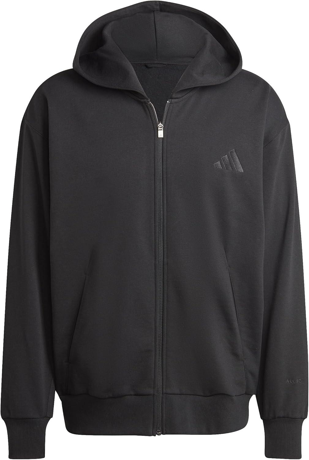 imageadidas Mens All Szn Fleece FullZip Hoodie SweatshirtBlack