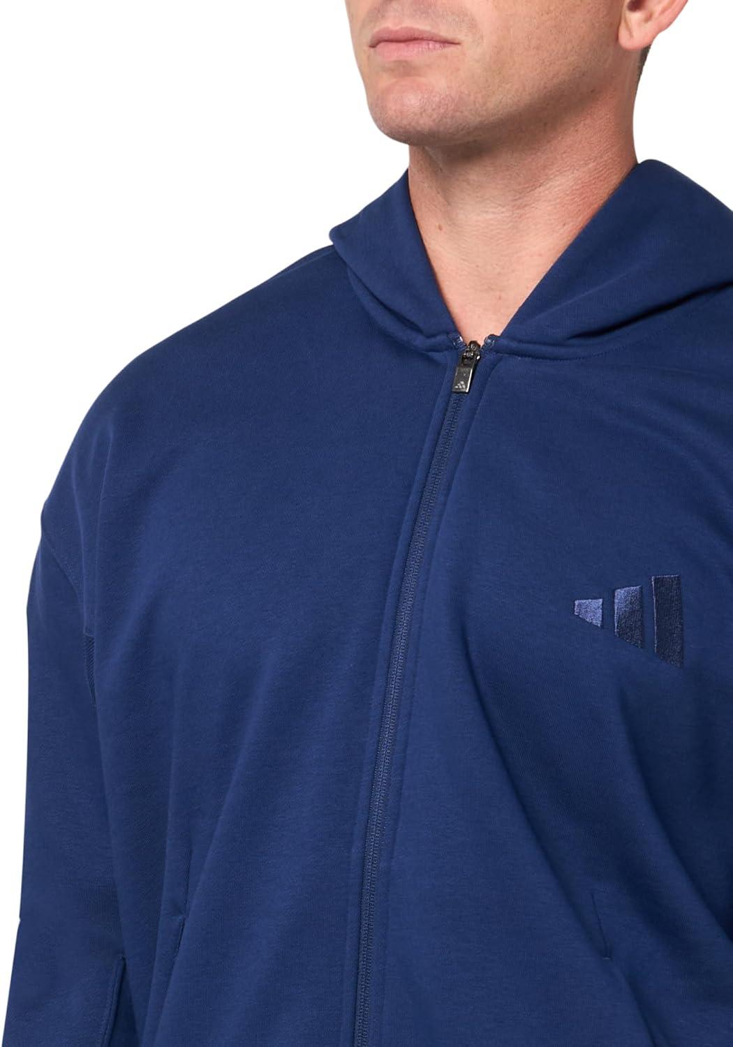imageadidas Mens All Szn Fleece FullZip Hoodie SweatshirtDark Blue