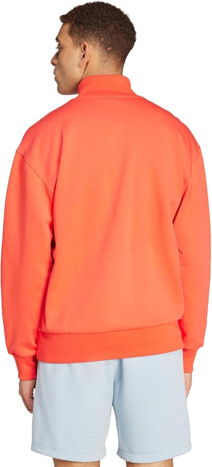 imageadidas Mens All Szn Fleece QuarterZip Crewneck SwearshirtBright Red