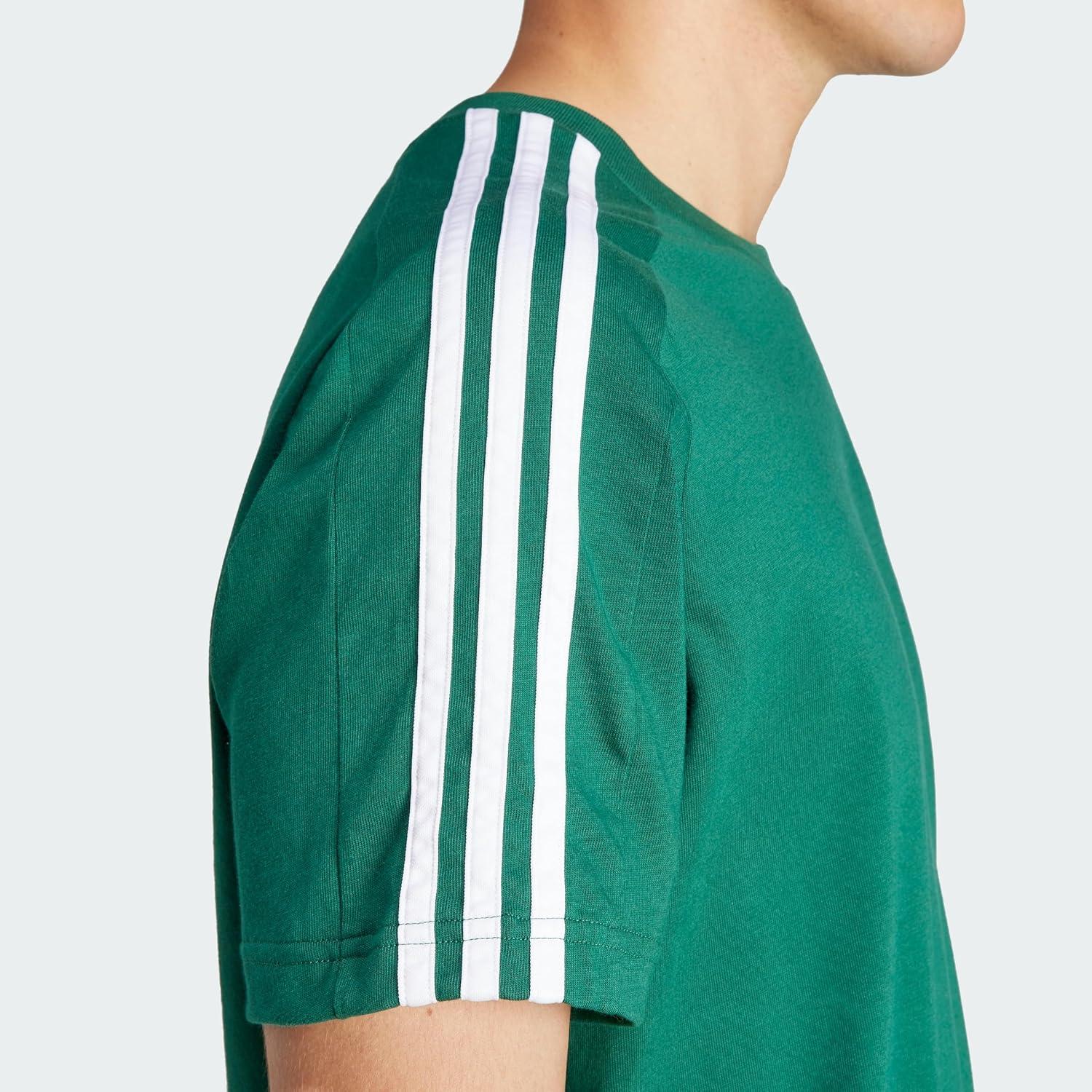 imageadidas Mens Essentials Single Jersey 3Stripes TShirtGreen