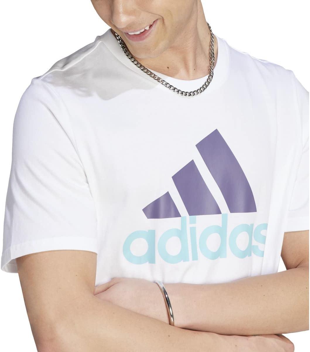 imageadidas Mens Essentials Single Jersey 3Stripes TShirtWhiteShadow Violet