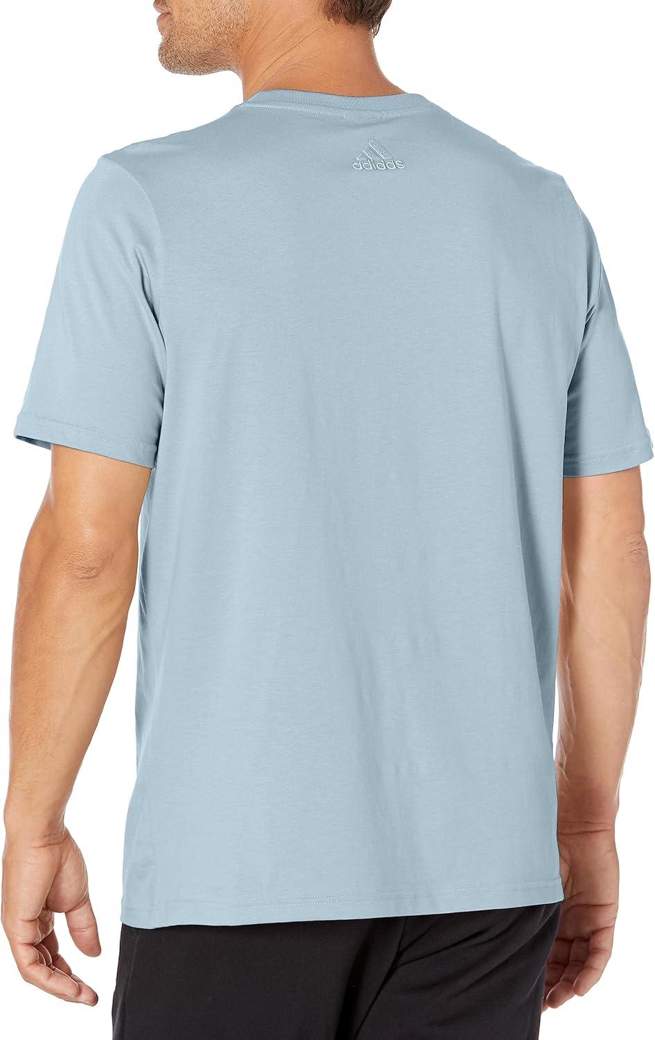 imageadidas Mens Essentials Single Jersey 3Stripes TShirtWonder Blue