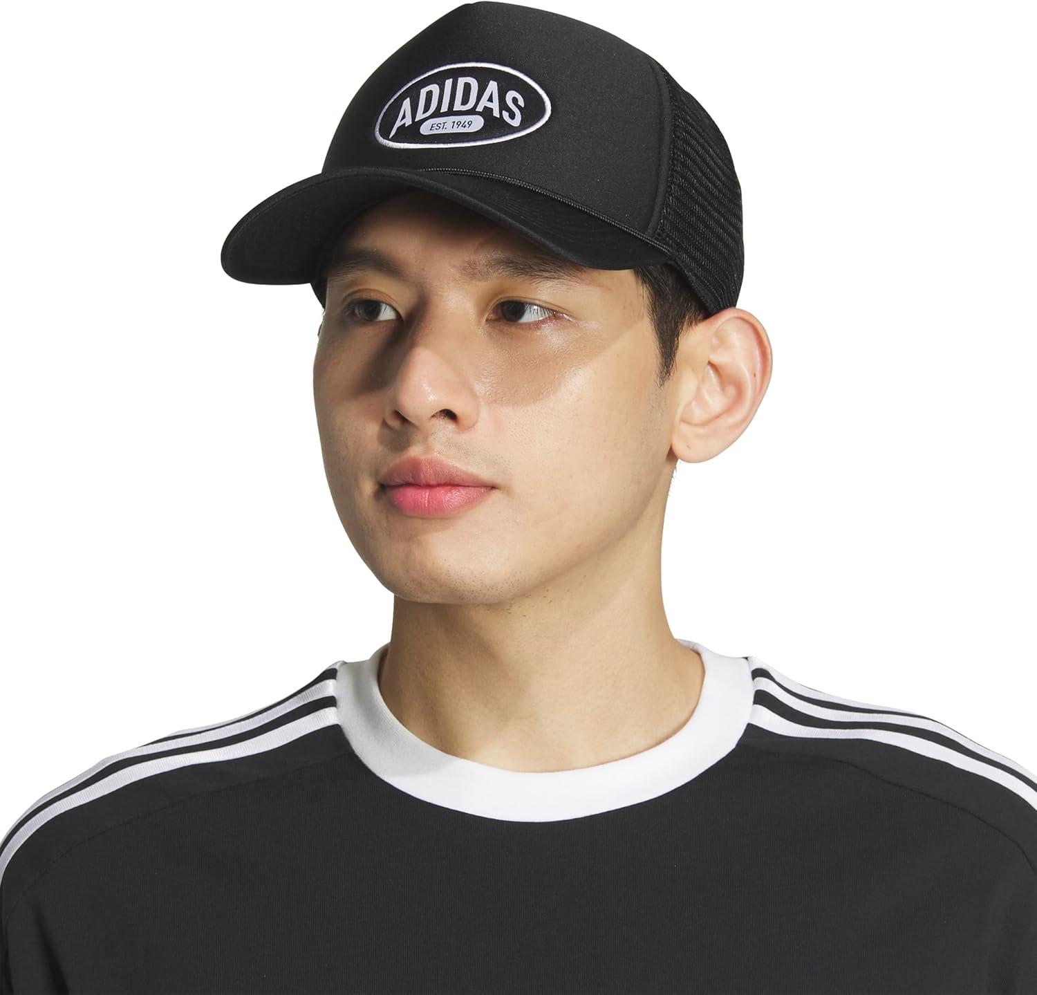 imageadidas Mens Foam Front Mesh Back Snapback Adjustable Fit Trucker HatBlackWhite2