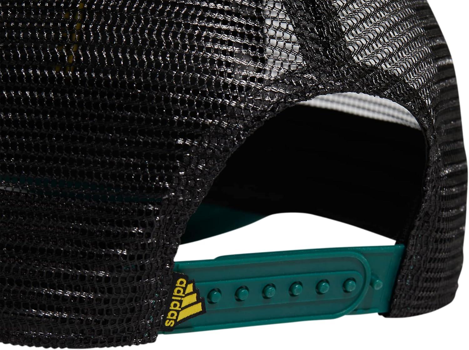 imageadidas Mens Foam Front Mesh Back Snapback Adjustable Fit Trucker HatCollegiate GreenBlackBold Gold