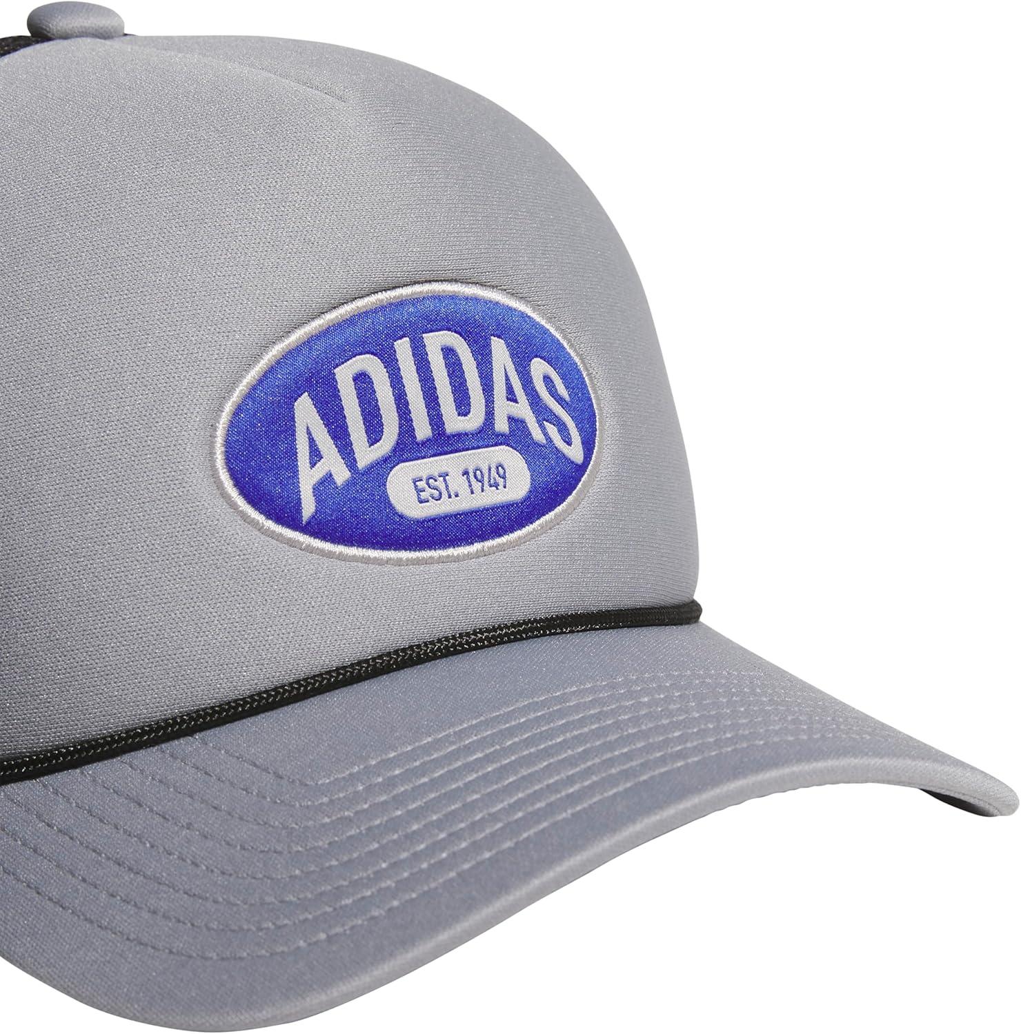 imageadidas Mens Foam Front Mesh Back Snapback Adjustable Fit Trucker HatGreyBlackSemi Lucid Blue