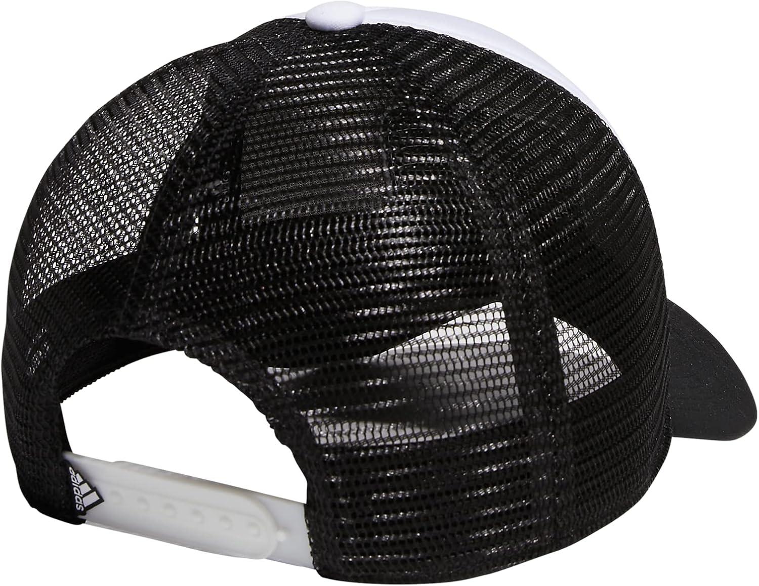 imageadidas Mens Foam Front Mesh Back Snapback Adjustable Fit Trucker HatWhiteBlackClear Grey