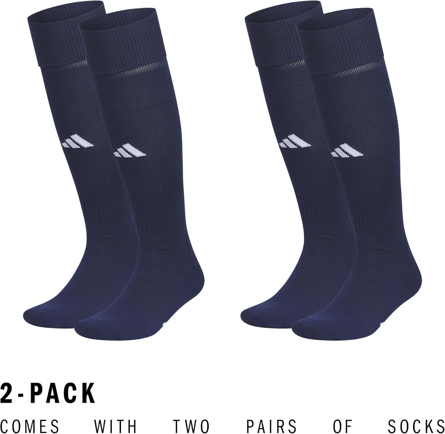 imageadidas Unisex Rivalry Field Compression Sport Socks for Men Women Athletic Socks MoistureWicking NCAA Compliant 2PackNavy BlueWhite20