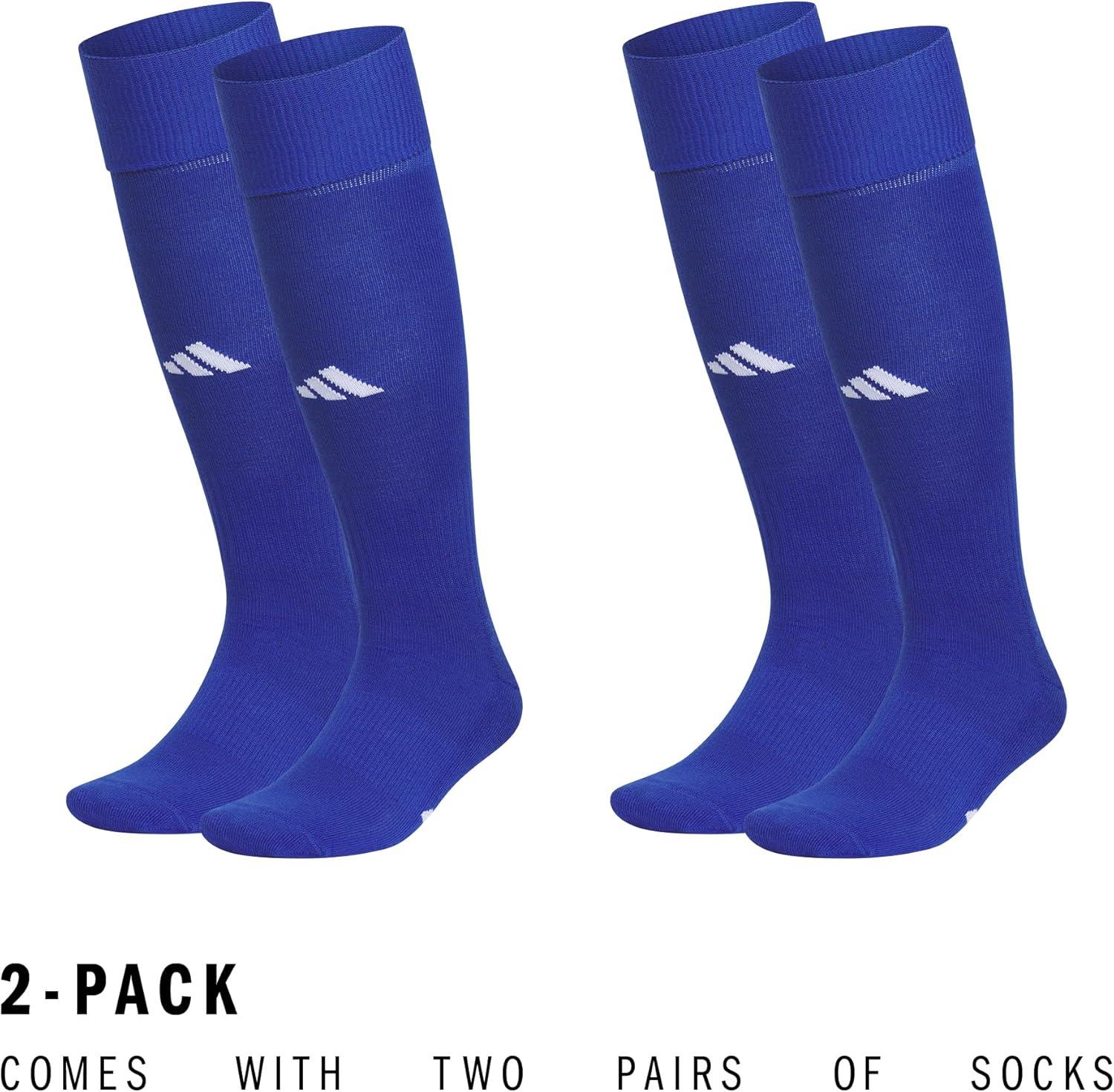 imageadidas Unisex Rivalry Field Compression Sport Socks for Men Women Athletic Socks MoistureWicking NCAA Compliant 2PackRoyal BlueWhite20