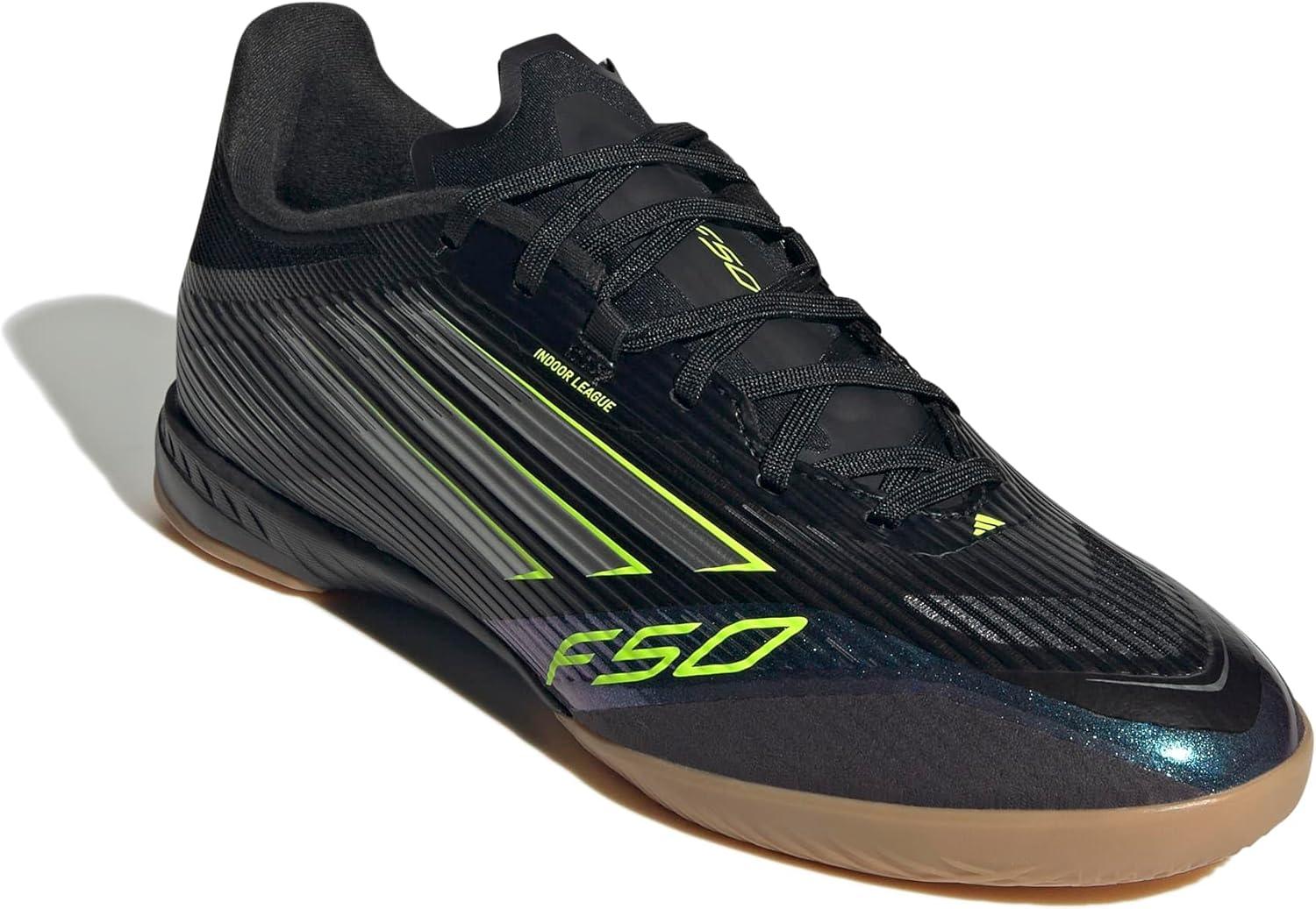 imageadidas UnisexAdult F50 League Indoor SneakerBlackIron MetallicLucid Lemon