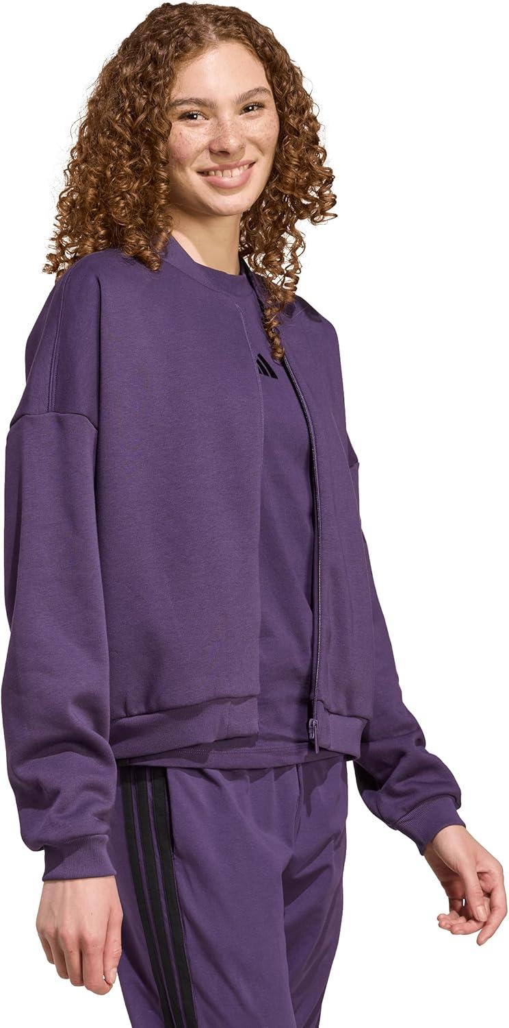 imageadidas Womens Essentials Contemporary Logo Bomber JacketAurora Plum