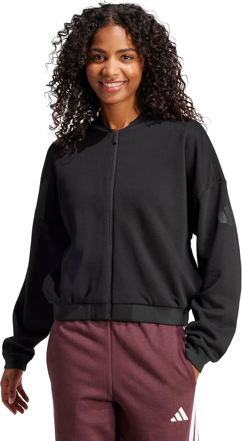 imageadidas Womens Essentials Contemporary Logo Bomber JacketBlack