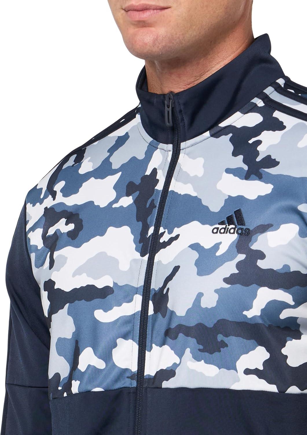 imageadidas mens Essentials Camouflage Tricot Track JacketInk