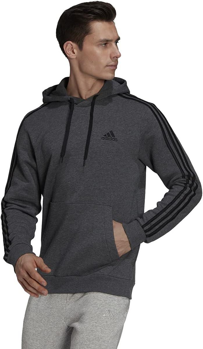 imageadidas mens Essentials Fleece HoodieDark Grey Heatherblack