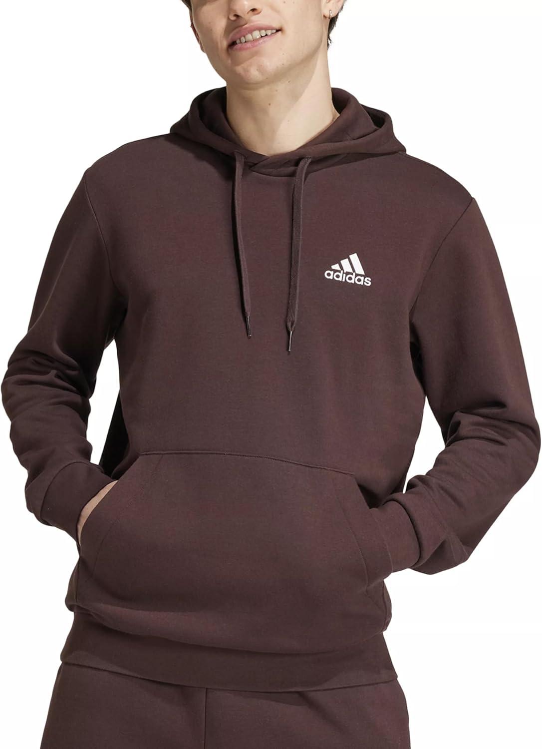 imageadidas mens Essentials Fleece HoodieShadow Brown