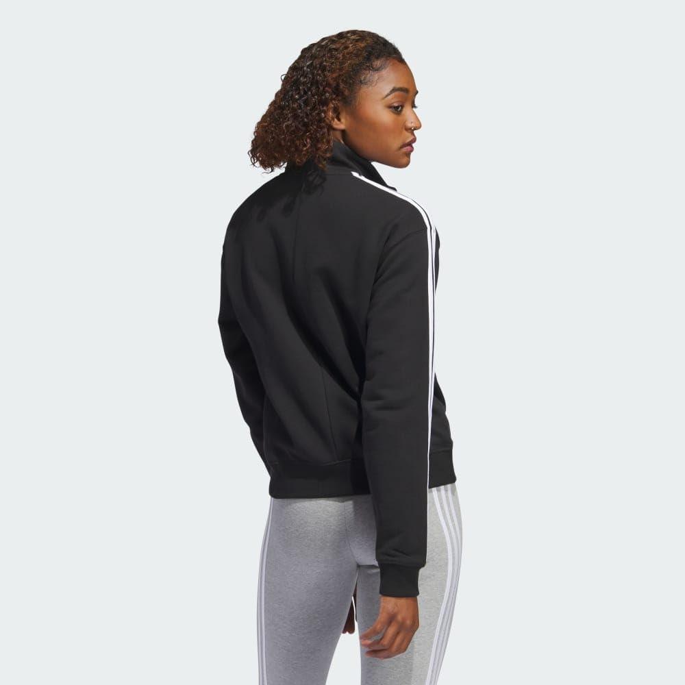 imageadidas womens Quarterzip Fleece SweatshirtBlackWhite