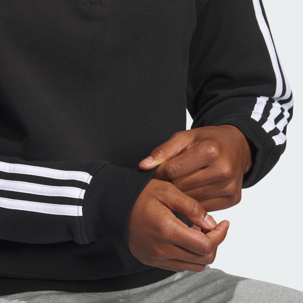 imageadidas womens Quarterzip Fleece SweatshirtBlackWhite