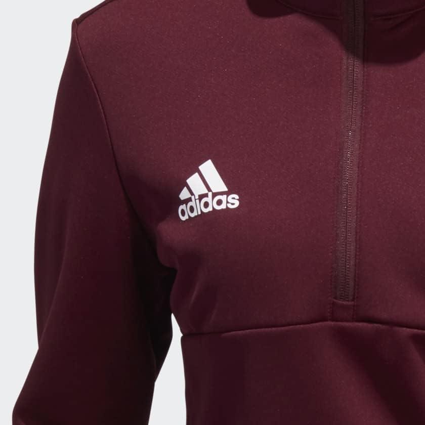imageadidas womens Quarterzip Fleece SweatshirtTeam Maroon White