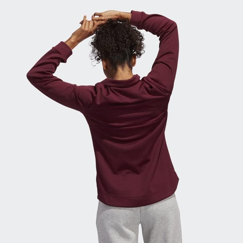 imageadidas womens Quarterzip Fleece SweatshirtTeam Maroon White