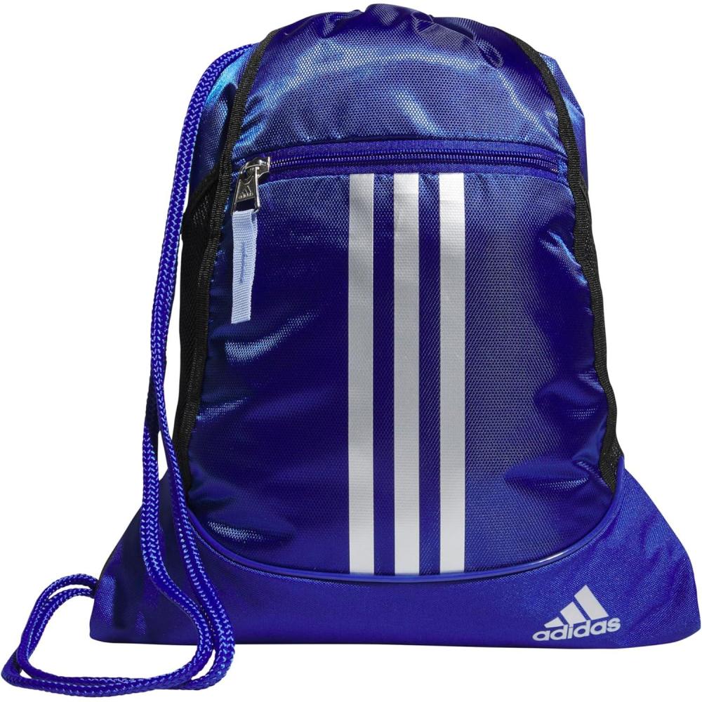 imageadidas Alliance Sackpack  Drawstring Backpack Small Bag for Men and Women2Semi Lucid BlueSilver MetallicBlue Spark