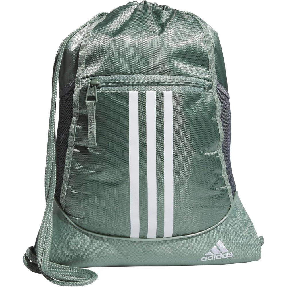 imageadidas Alliance Sackpack  Drawstring Backpack Small Bag for Men and WomenSilver GreenWhiteOnix Grey