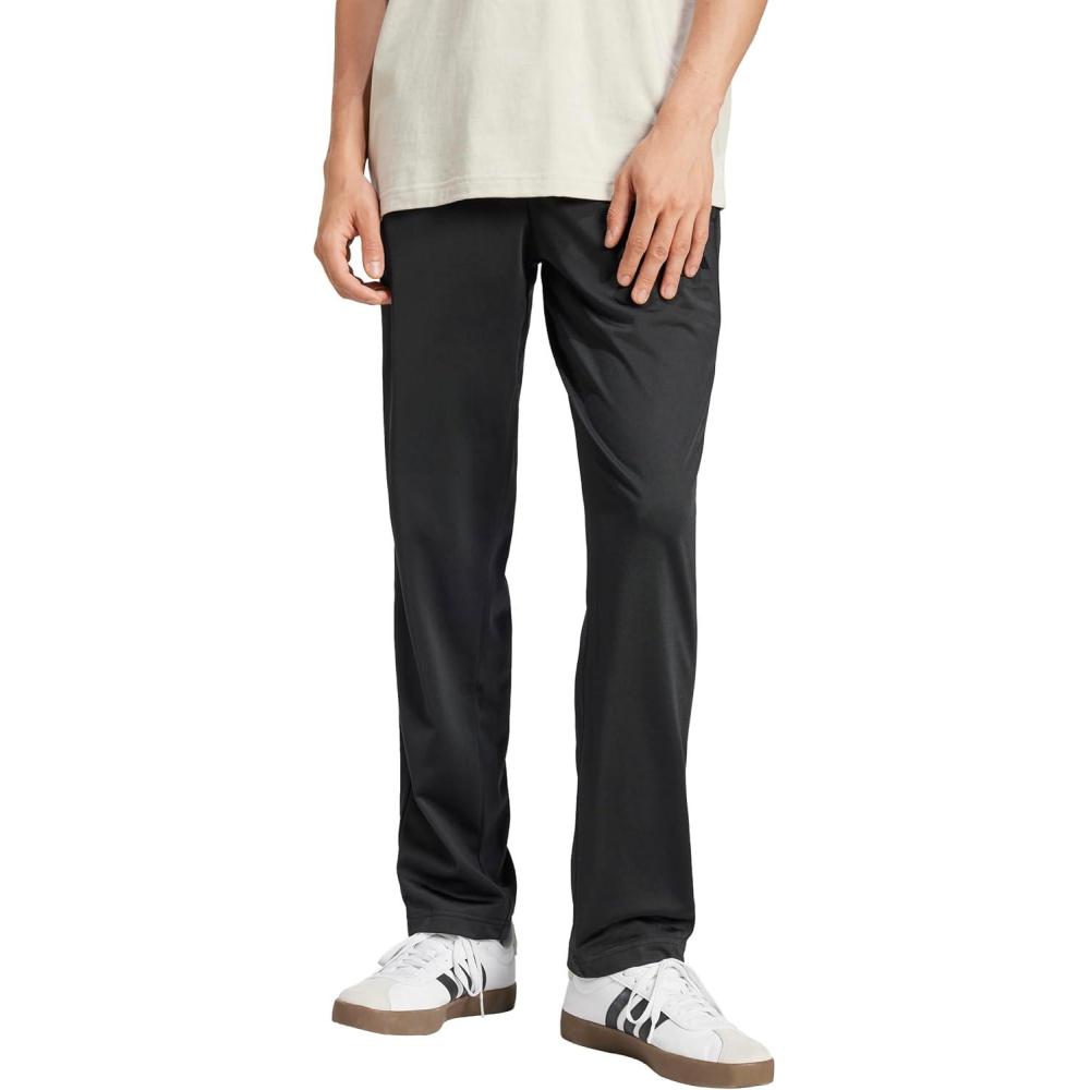 imageadidas Mens 3Stripes Tricot Open Hem Track PantsBlackBlack