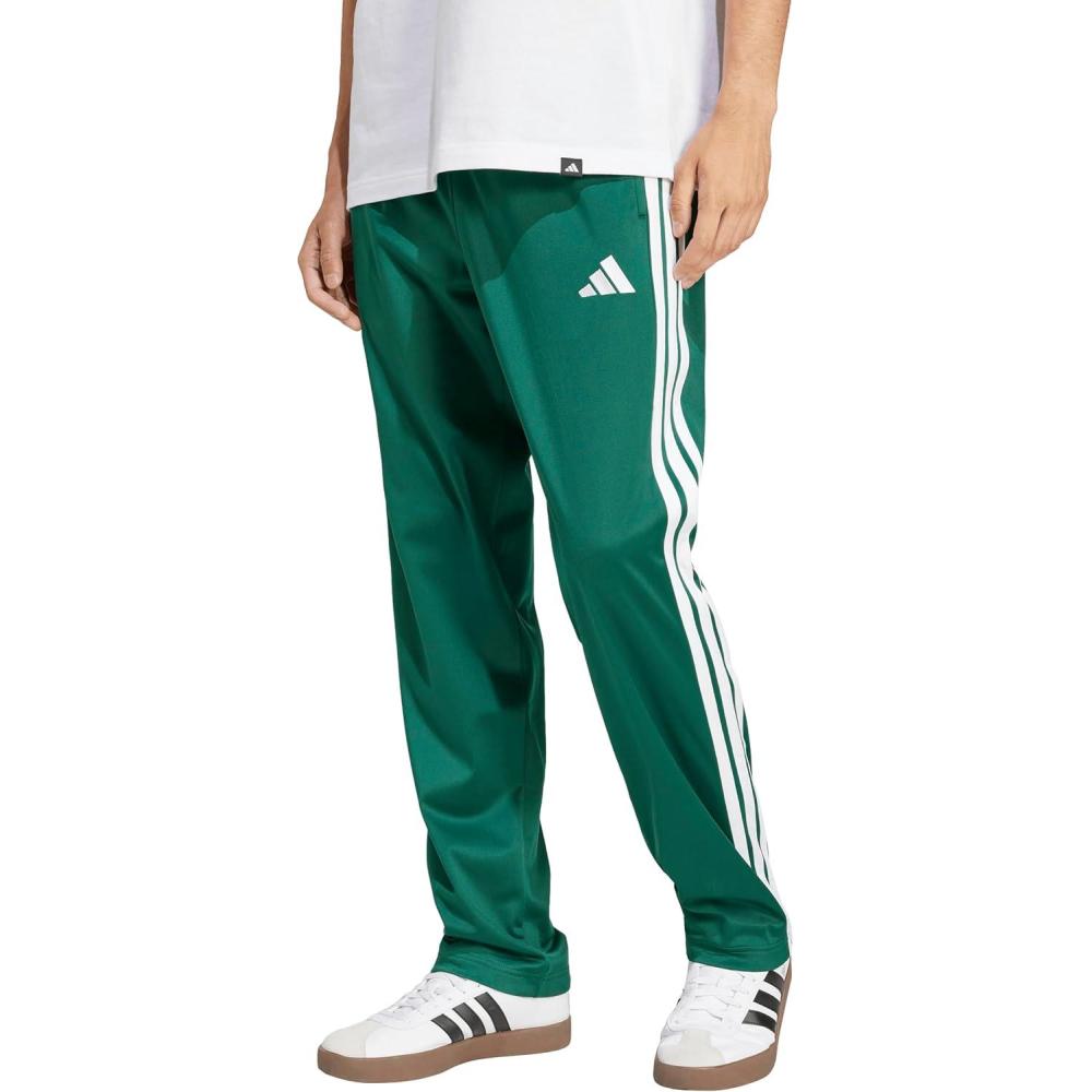 imageadidas Mens 3Stripes Tricot Open Hem Track PantsCollegiate Green