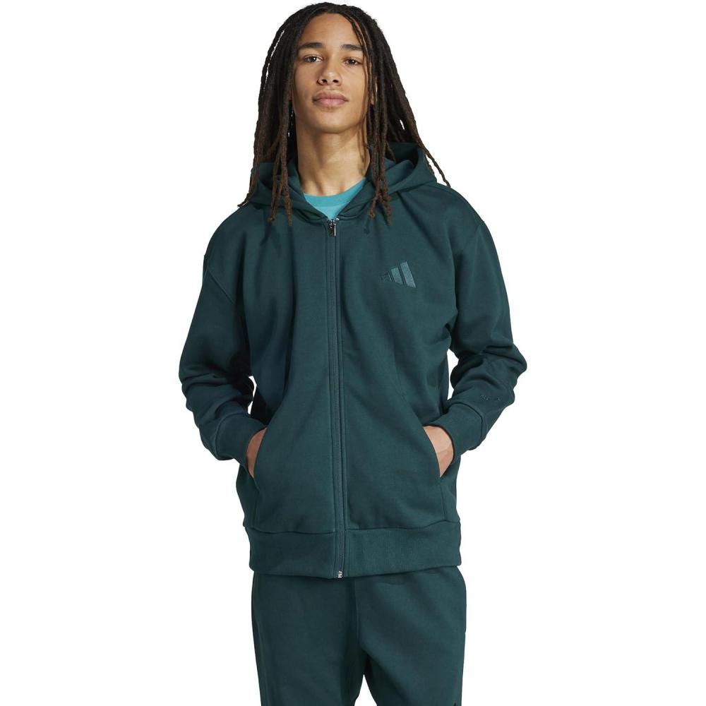 imageadidas Mens All Szn Fleece FullZip Hoodie SweatshirtAurora Ivy