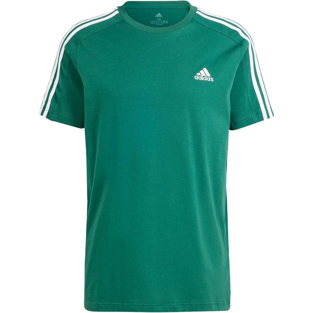 imageadidas Mens Essentials Single Jersey 3Stripes TShirtGreen