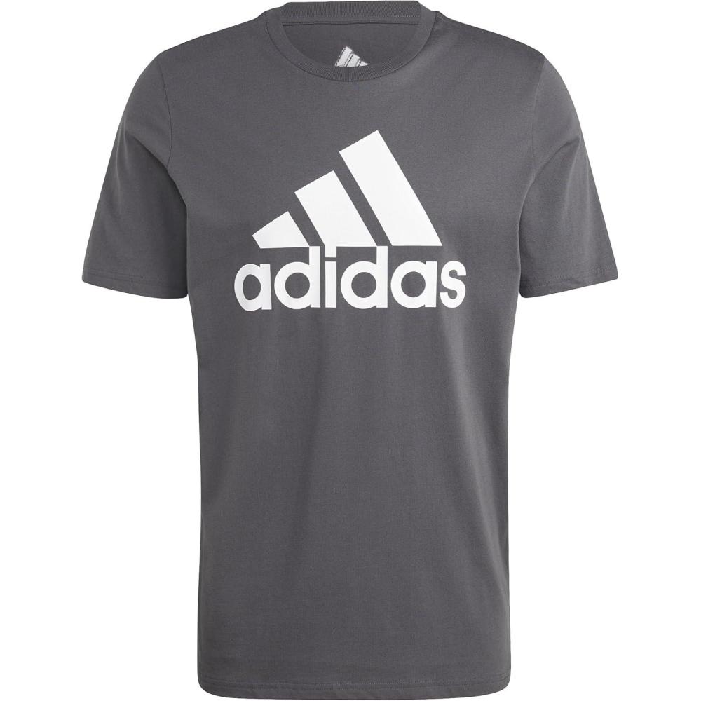imageadidas Mens Essentials Single Jersey 3Stripes TShirtSolid Grey