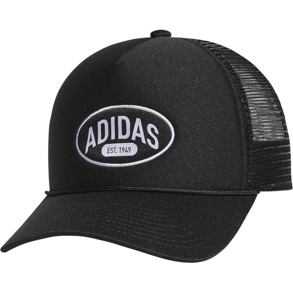imageadidas Mens Foam Front Mesh Back Snapback Adjustable Fit Trucker HatBlackWhite2
