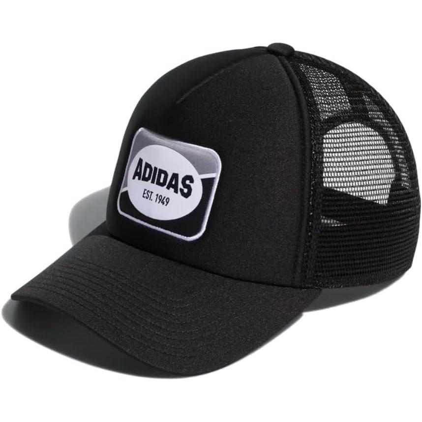 imageadidas Mens Foam Front Mesh Back Snapback Adjustable Fit Trucker HatBlackWhiteGrey