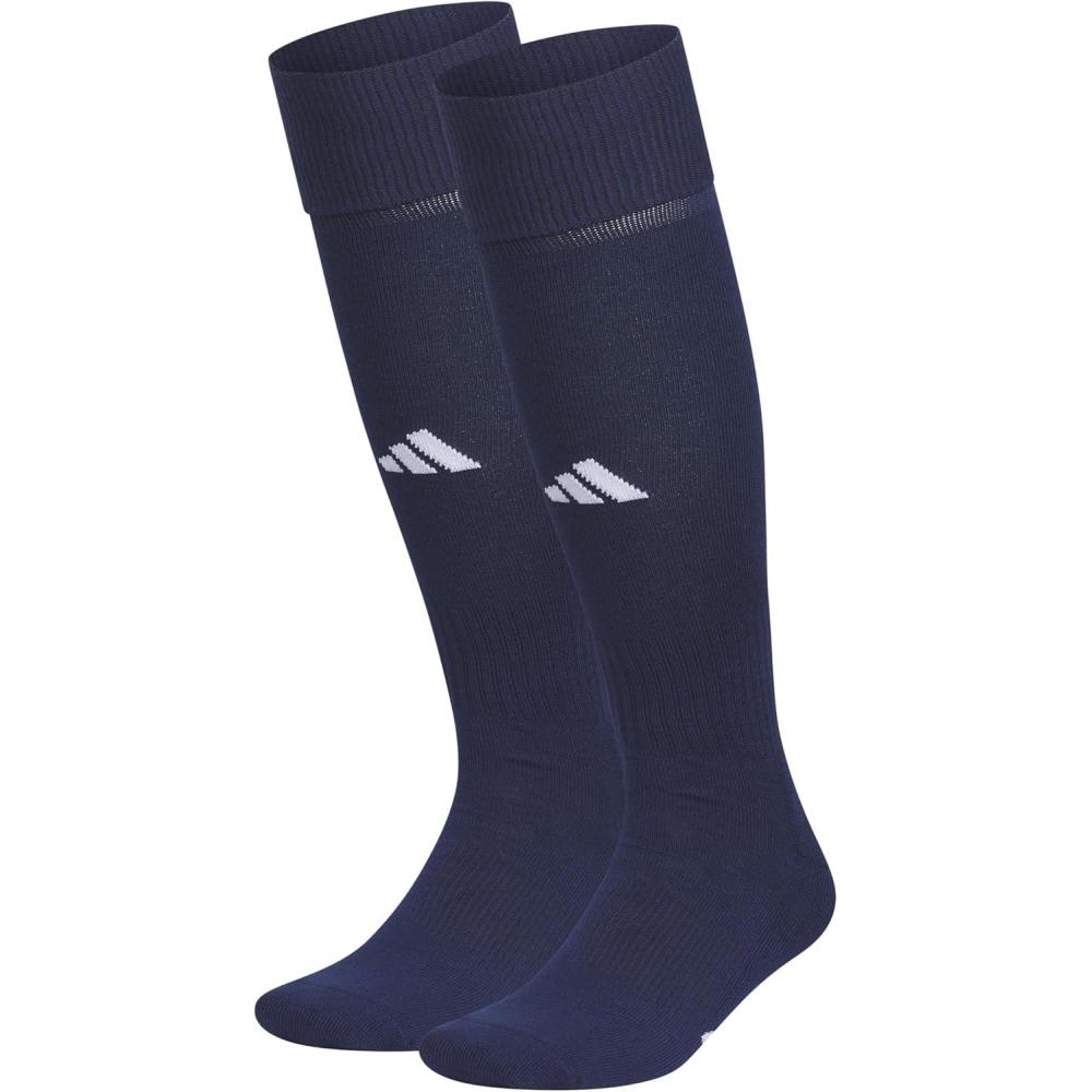 imageadidas Unisex Rivalry Field Compression Sport Socks for Men Women Athletic Socks MoistureWicking NCAA Compliant 2PackNavy BlueWhite20
