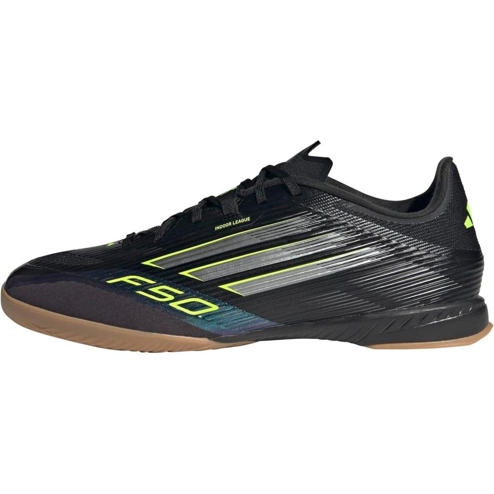 imageadidas UnisexAdult F50 League Indoor SneakerBlackIron MetallicLucid Lemon