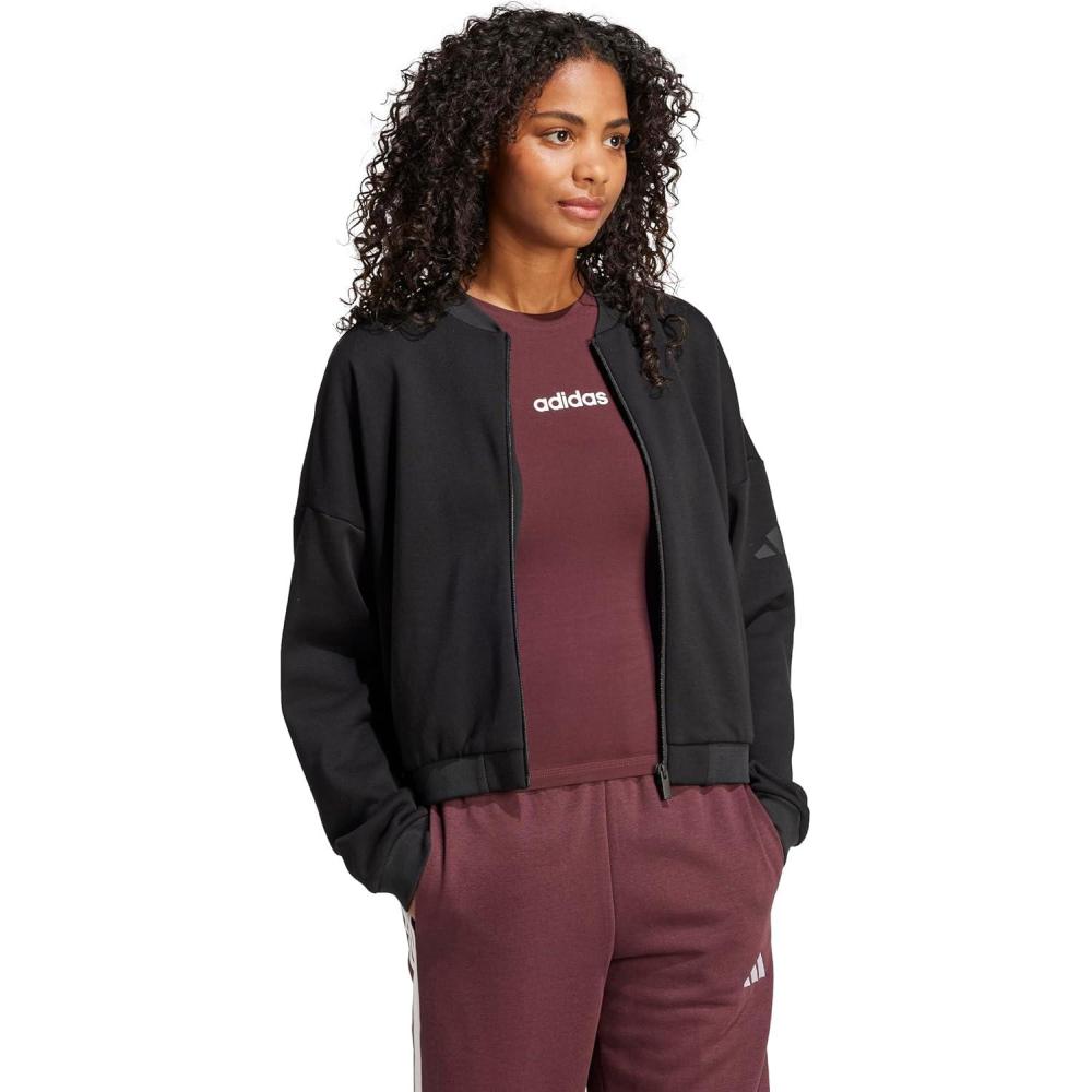 imageadidas Womens Essentials Contemporary Logo Bomber JacketBlack