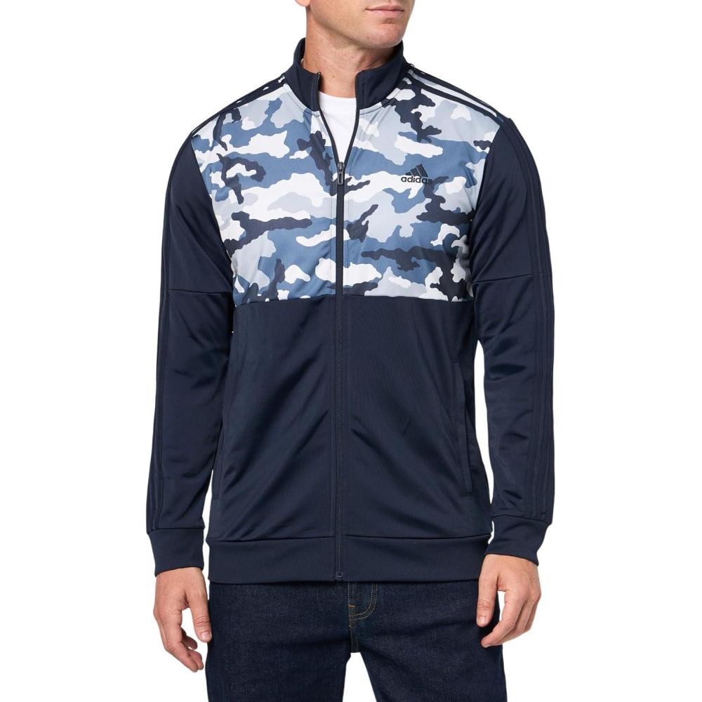 imageadidas mens Essentials Camouflage Tricot Track JacketInk