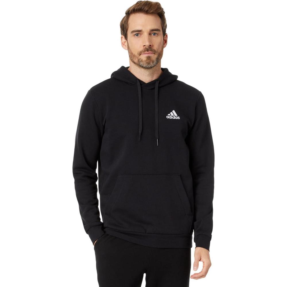 imageadidas mens Essentials Fleece HoodieBlackWhite