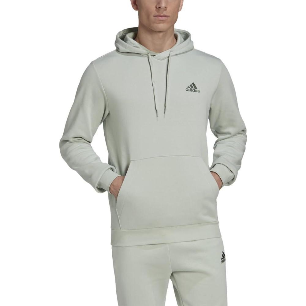imageadidas mens Essentials Fleece HoodieLinen Greengreen Oxide
