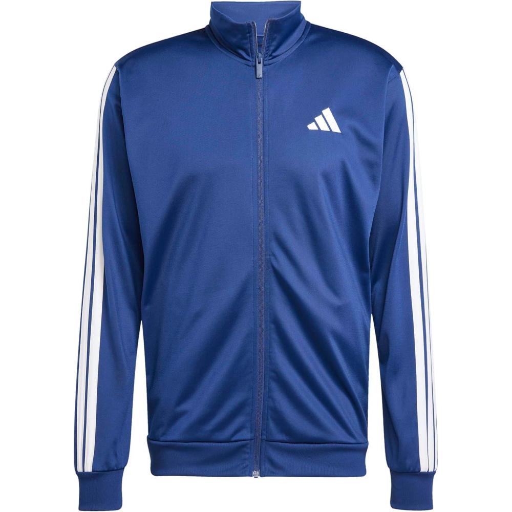 imageadidas mens Essentials Warmup 3stripes Track TopDark Blue
