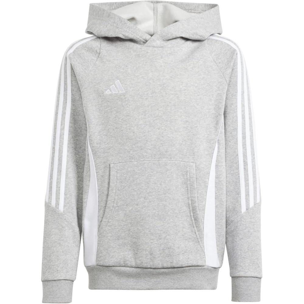 imageadidas unisexchild Tiro 24 Sweat HoodieMedium Grey HeatherWhite