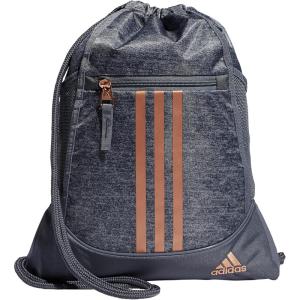 adidas Alliance Sackpack – Drawstring Backpack Small Bag for Men and Women(2/Jersey Onix Grey/Rose Gold)