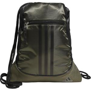 adidas Alliance Sackpack – Drawstring Backpack Small Bag for Men and Women(2/Olive Strata Green/Black/Silver Metallic)