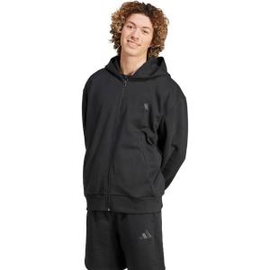 adidas Men’s All Szn Fleece Full-Zip Hoodie Sweatshirt(Black)