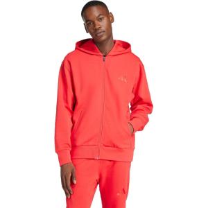 adidas Men’s All Szn Fleece Full-Zip Hoodie Sweatshirt(Pure Ruby)