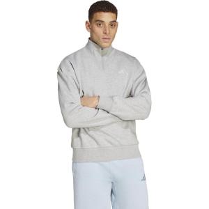 adidas Men’s All Szn Fleece Quarter-Zip Crewneck Swearshirt(Medium Grey Heather)